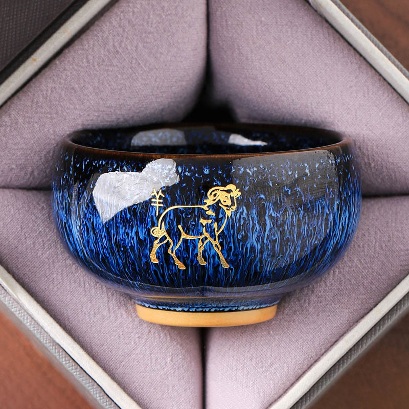 Taza de té de cerámica con diseño de Buddha Stones y el año del Caballo (135 ml) - Cabra 7,5 cm x 4,8 cm x 135 ml - image 7