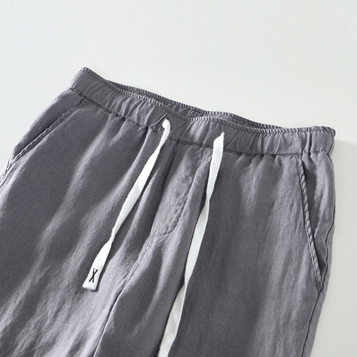 Pantalones de lino hasta el tobillo para hombre con cintura elástica y cordón ajustable con Buddha Stones y bolsillos - image 16