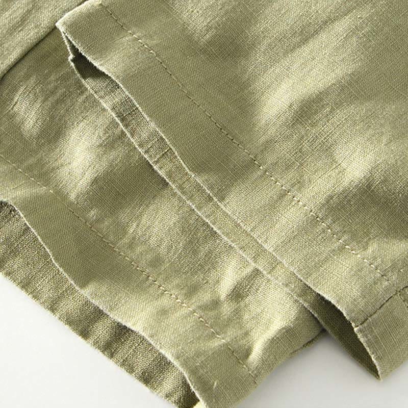 Pantalones de lino hasta el tobillo para hombre con cintura elástica y cordón ajustable con Buddha Stones y bolsillos - image 24