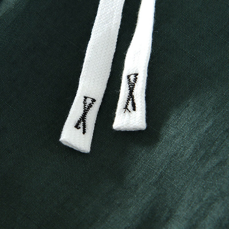 Pantalones de lino hasta el tobillo para hombre con cintura elástica y cordón ajustable con Buddha Stones y bolsillos - image 27