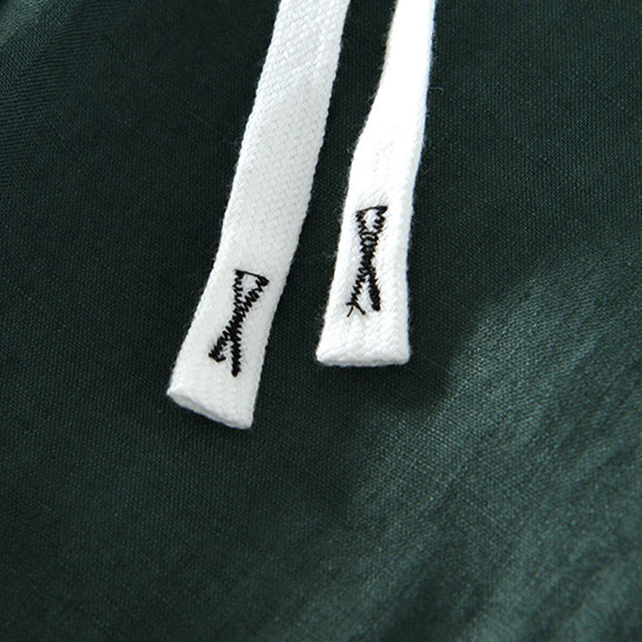 Pantalones de lino hasta el tobillo para hombre con cintura elástica y cordón ajustable con Buddha Stones y bolsillos - image 27