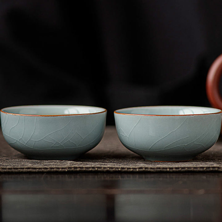 Taza de té de cerámica con diseño de pez koi pintado a mano con Buddha Stones, 50 ml - image 8