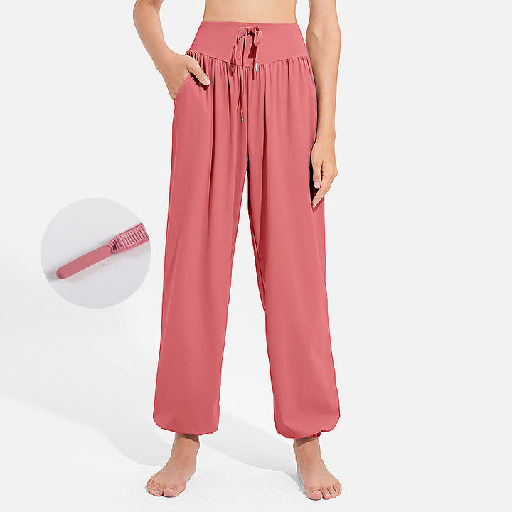 Pantalones deportivos de yoga con cintura elástica y cordón ajustable para mujer, con Buddha Stones y bolsillos. - Salmón - US8-10，UK/AU12-14，EU40-42 (2XL) - image 25