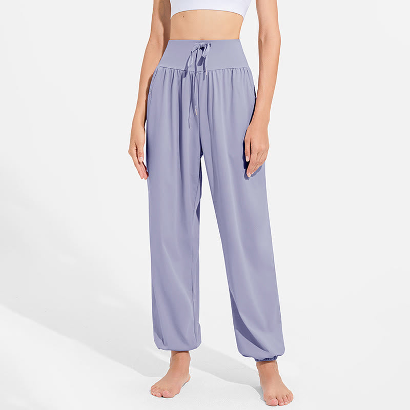 Pantalones deportivos tipo harem para mujer con diseño de Buddha Stones, cintura elástica y cordón ajustable, ideales para yoga y con bolsillos. - image 1