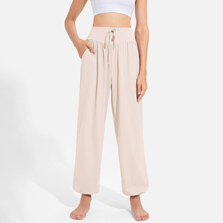 Pantalones deportivos de yoga con cintura elástica y cordón ajustable para mujer, con Buddha Stones y bolsillos. - image 9