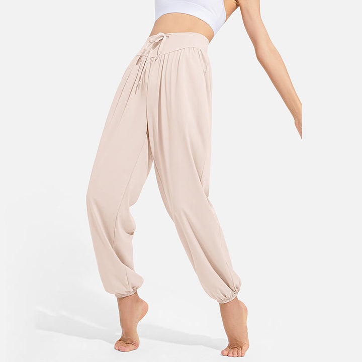 Pantalones deportivos de yoga con cintura elástica y cordón ajustable para mujer, con Buddha Stones y bolsillos. - image 11
