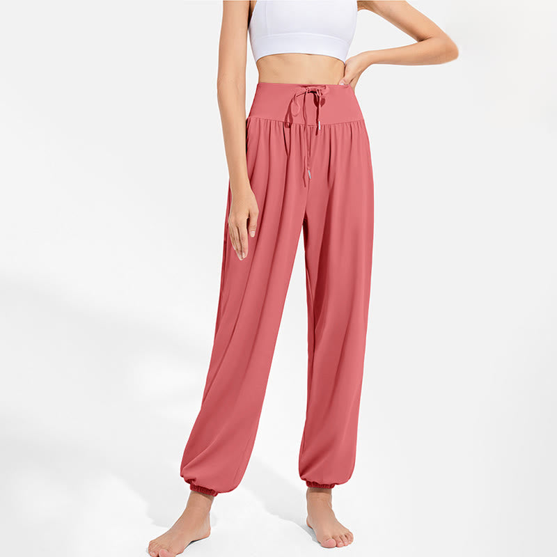 Pantalones deportivos de yoga con cintura elástica y cordón ajustable para mujer, con Buddha Stones y bolsillos. - image 27