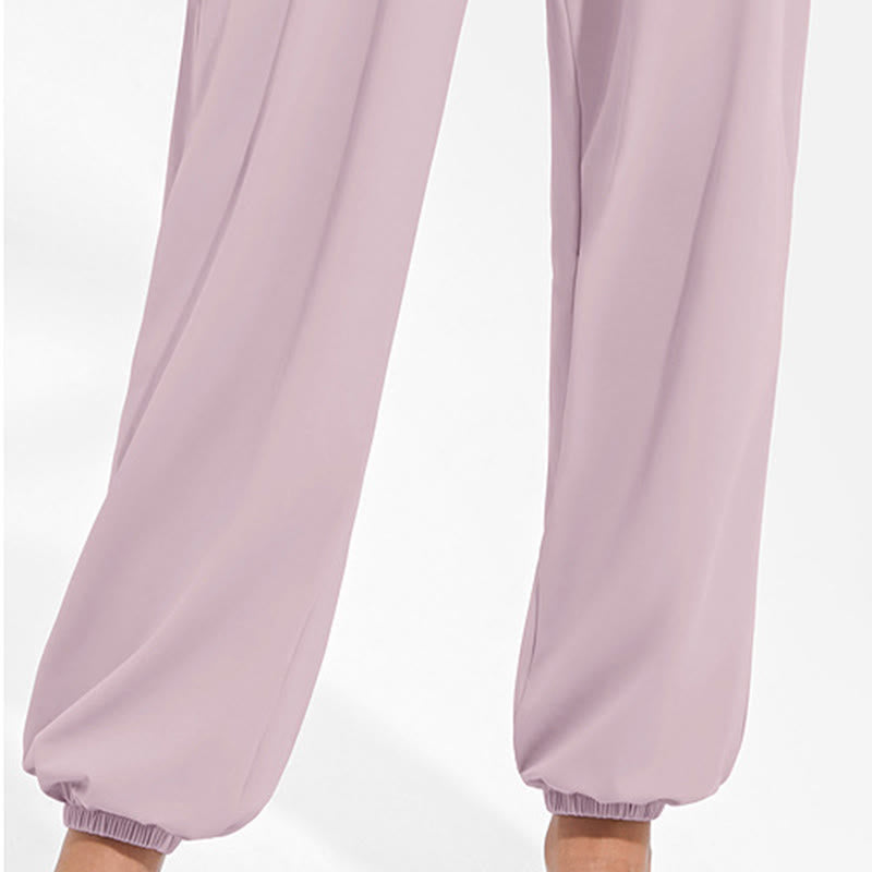 Pantalones deportivos de yoga con cintura elástica y cordón ajustable para mujer, con Buddha Stones y bolsillos. - image 19