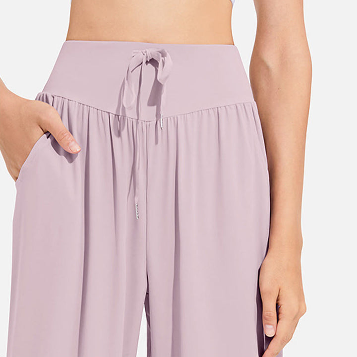 Pantalones deportivos de yoga con cintura elástica y cordón ajustable para mujer, con Buddha Stones y bolsillos. - image 17