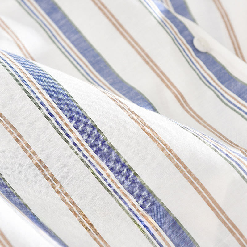 Camisa de algodón para hombre con Buddha Stones otoñales, bolsillos decorativos, botones, manga larga, manga tres cuartos y manga corta - image 11