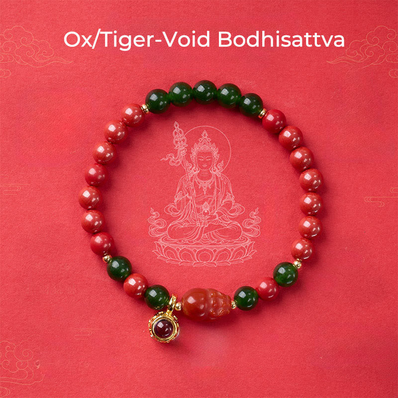 Pulsera con micrograbado de Buddha Stones y bendición de cinabrio del zodíaco chino. - Bodhisattva Buey/Tigre-Vacío - image 10