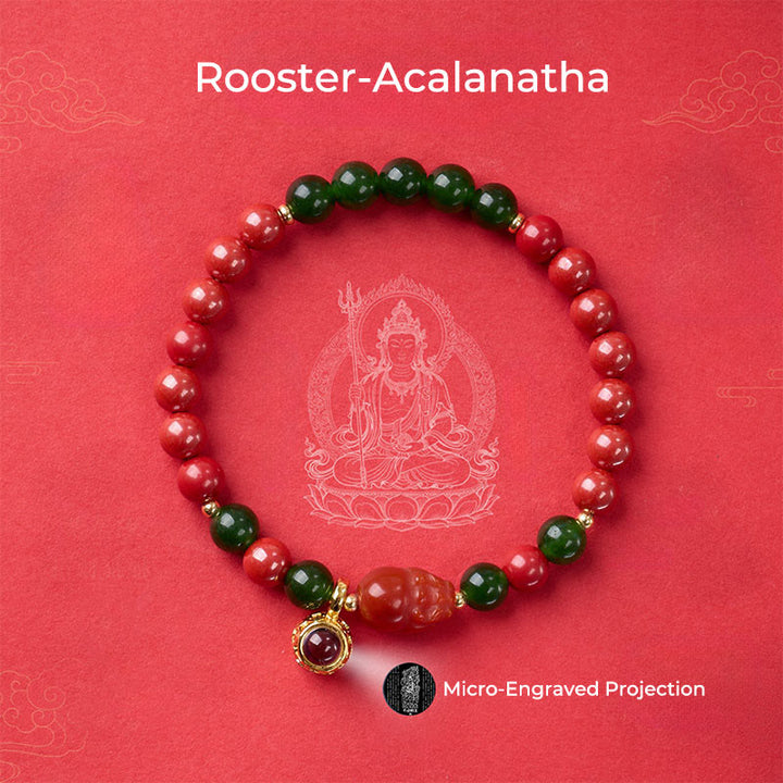 Pulsera con micrograbado de Buddha Stones y bendición de cinabrio del zodíaco chino. - image 19