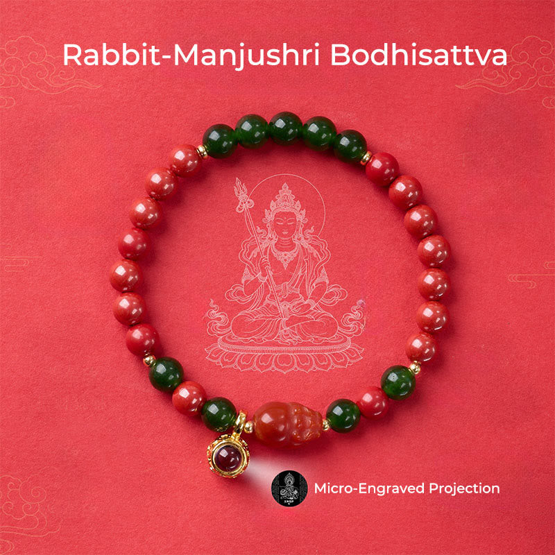 Pulsera con micrograbado de Buddha Stones y bendición de cinabrio del zodíaco chino. - image 13