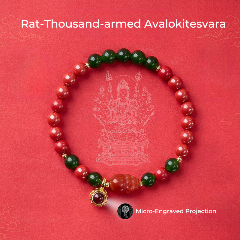 Pulsera con micrograbado de Buddha Stones y bendición de cinabrio del zodíaco chino. - image 9