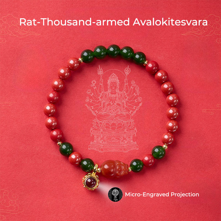 Pulsera con micrograbado de Buddha Stones y bendición de cinabrio del zodíaco chino. - image 9