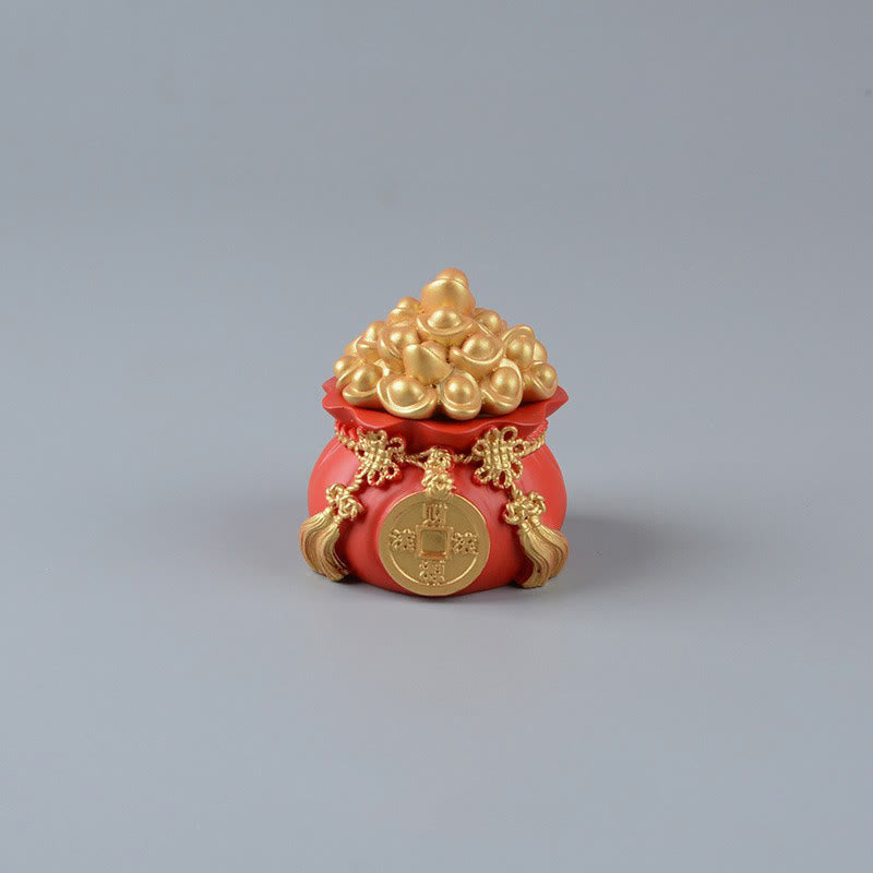 Buddha Stones, Año del Caballo, Dios de la Riqueza, Bolsa de Dinero, Éxito, Prosperidad, Decoración de Escritorio - Bolsa de dinero y monedas de cobre (7 x 5,5 x 5,5 cm) - image 10