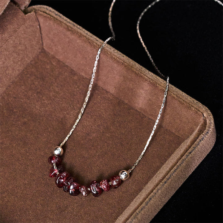 Collar con colgante de fuerza de cristal rosa, cuarzo fresa, granate, aguamarina y obsidiana negra de Buddha Stones - image 16