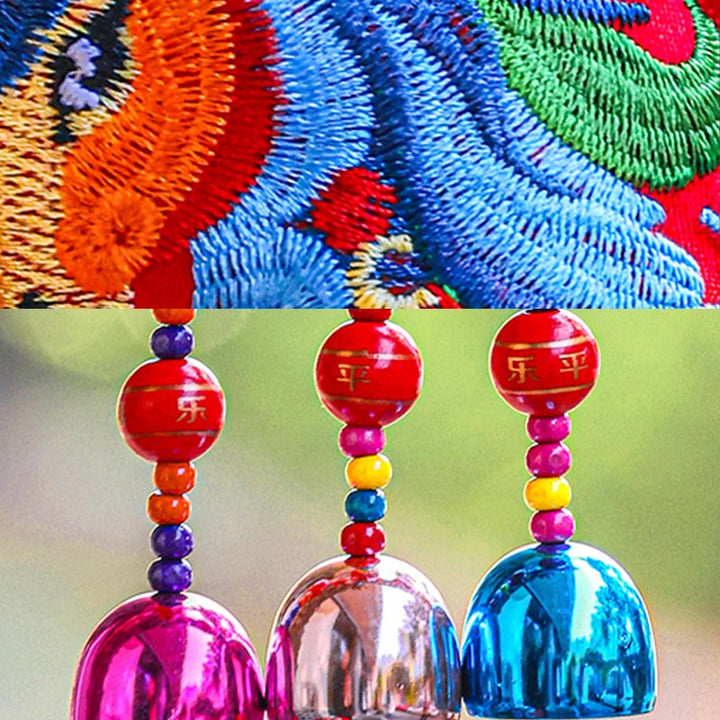 Buddha Stones bordadas con el Año del Caballo, monedas de cobre, campana, borla, riqueza, éxito, decoración colgante - image 13