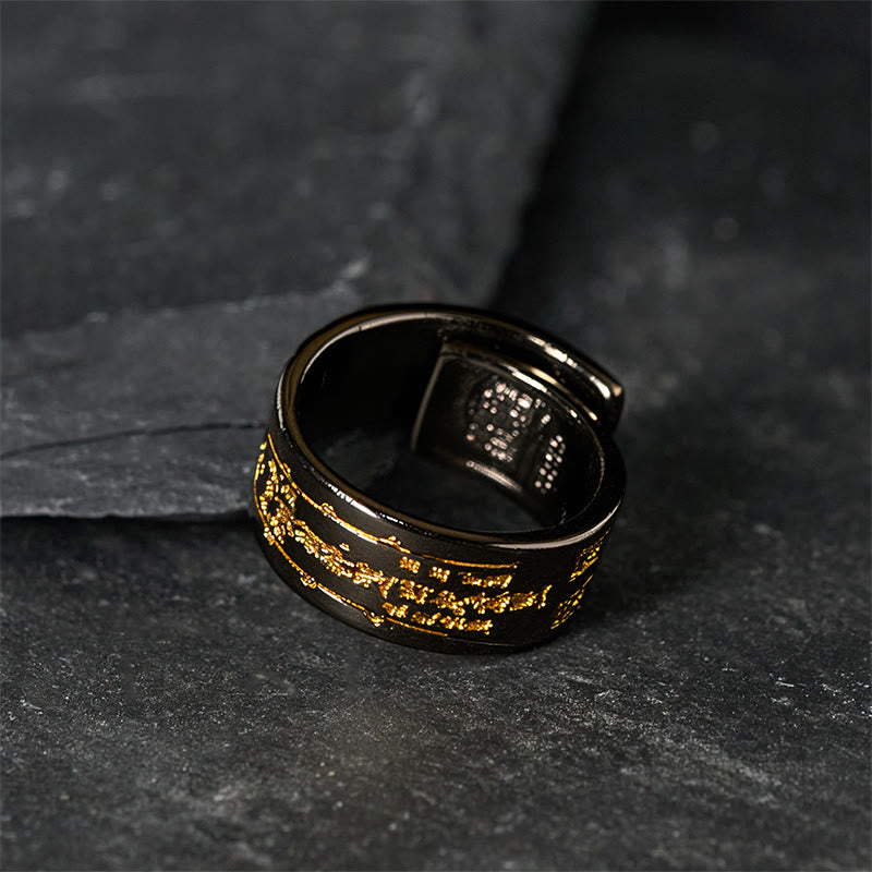 Anillo de equilibrio ajustable con palabras de cobre y Buddha Stones - image 9