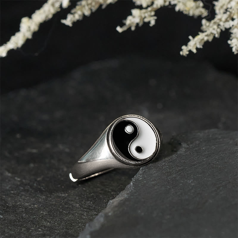 Anillo de la suerte ajustable YinYang de cobre con Buddha Stones - image 2