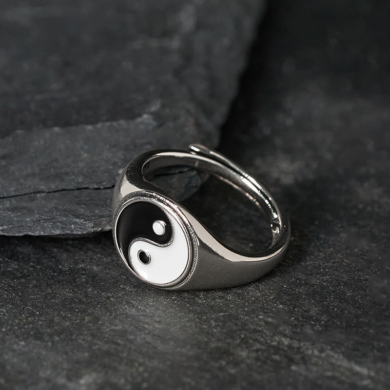 Anillo de la suerte ajustable YinYang de cobre con Buddha Stones - image 1