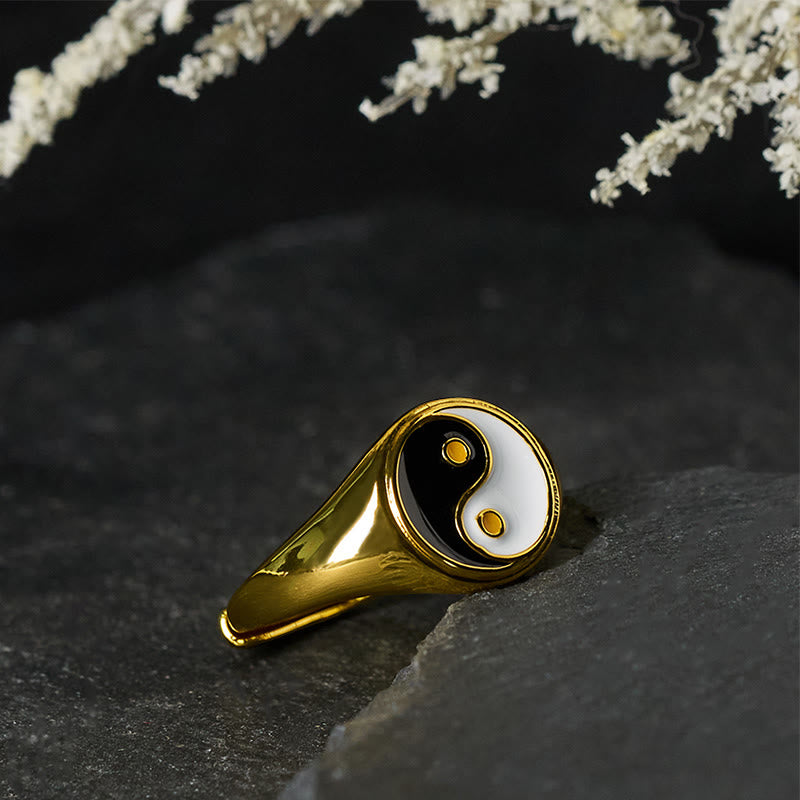 Anillo de la suerte ajustable YinYang de cobre con Buddha Stones - image 7