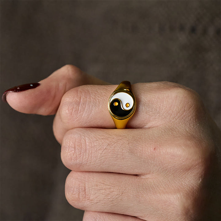 Anillo de la suerte ajustable YinYang de cobre con Buddha Stones - image 8