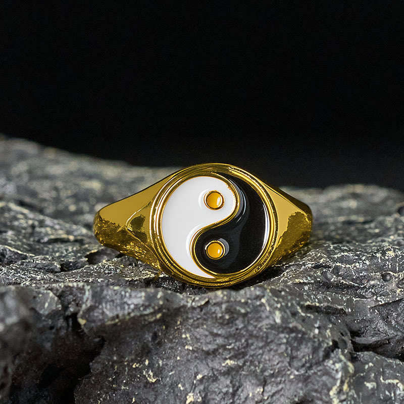 Anillo de la suerte ajustable YinYang de cobre con Buddha Stones - Bagua de cobre dorado (ajustable) - image 6
