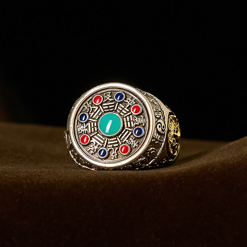 Anillo giratorio ajustable con monedas de cobre, Buddha Stones y Bagua. - image 1