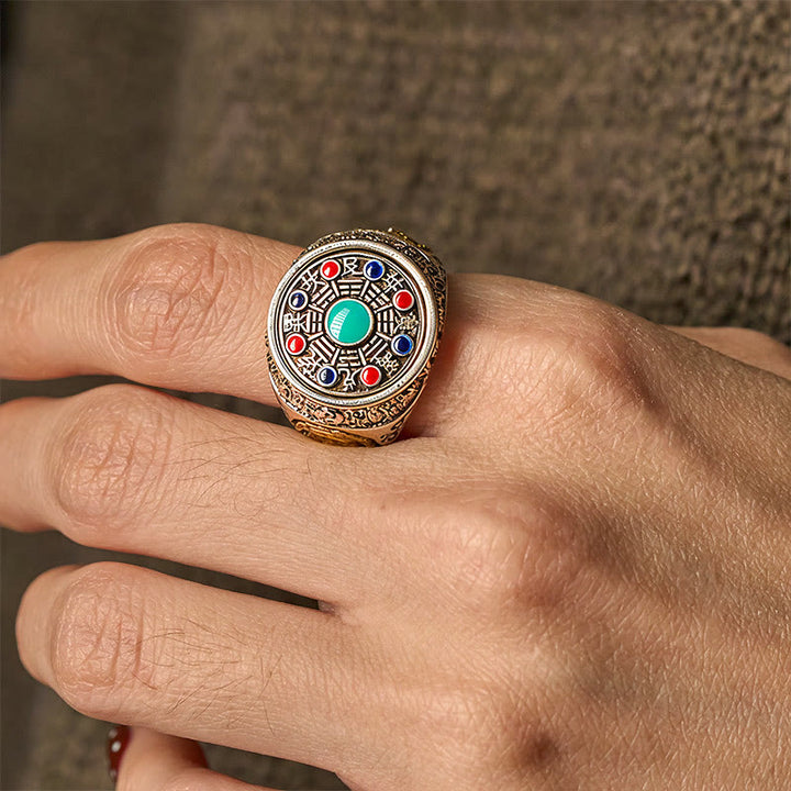 Anillo giratorio ajustable con monedas de cobre, Buddha Stones y Bagua. - image 4