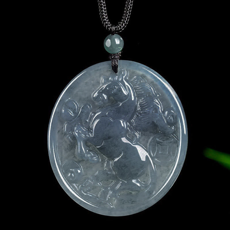 Collar con colgantes de jade y Buddha Stones del Año del Caballo para la suerte y la abundancia - image 2
