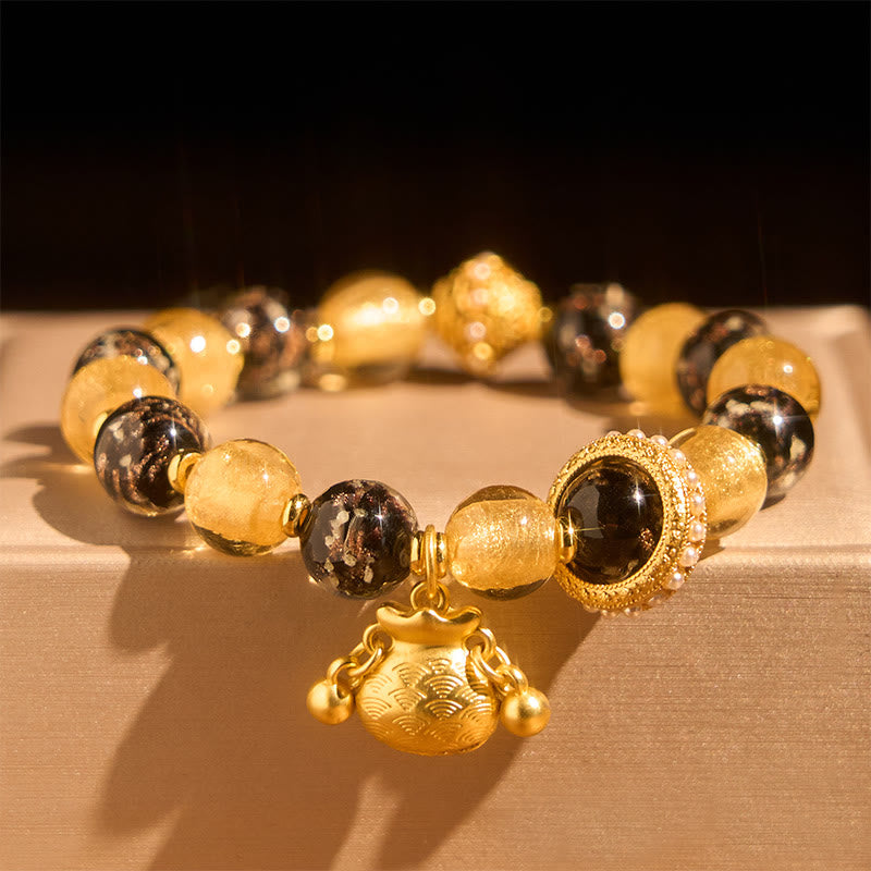 Pulsera de bendiciones de cristal Liuli con el personaje Fu de Buddha Stones - image 1