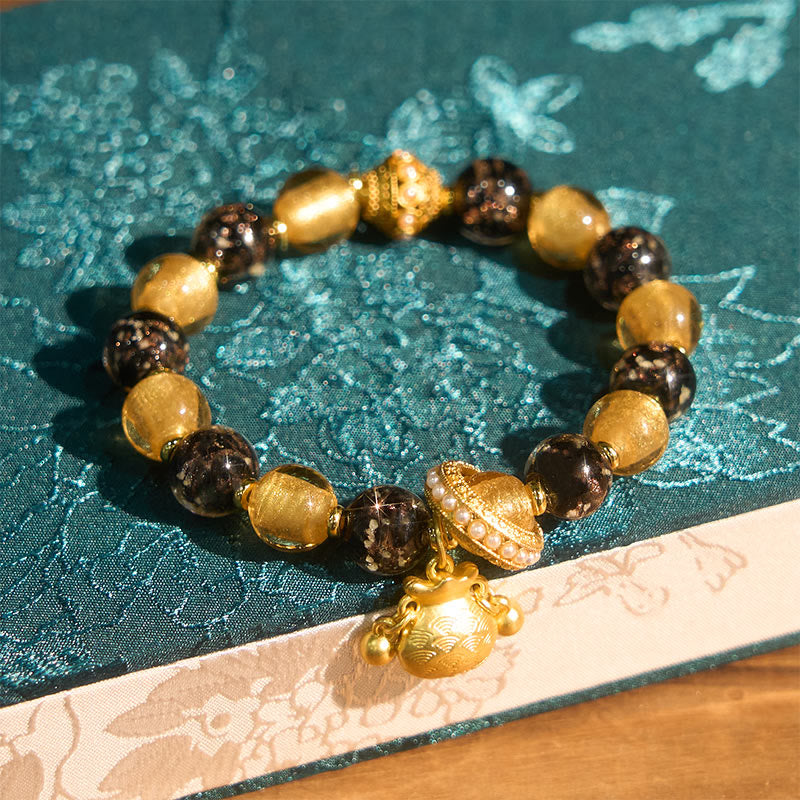 Pulsera de bendiciones de cristal Liuli con el personaje Fu de Buddha Stones - image 2