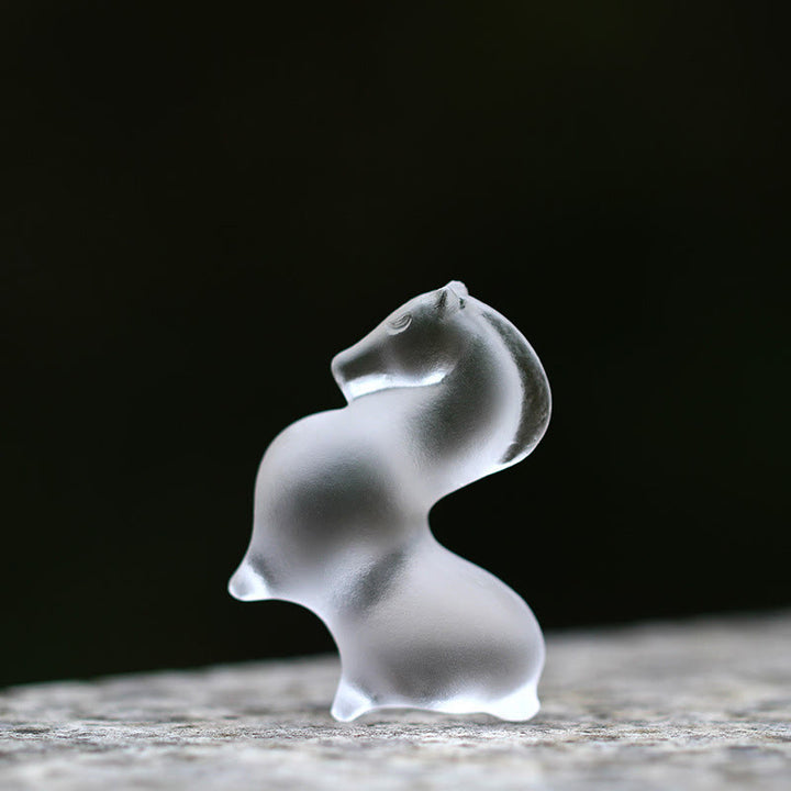 Buddha Stones Año del Caballo Vaina de Loto Hoja de Loto Liuli Pieza de Arte de Cristal Decoración Energética para el Hogar y la Oficina - image 19