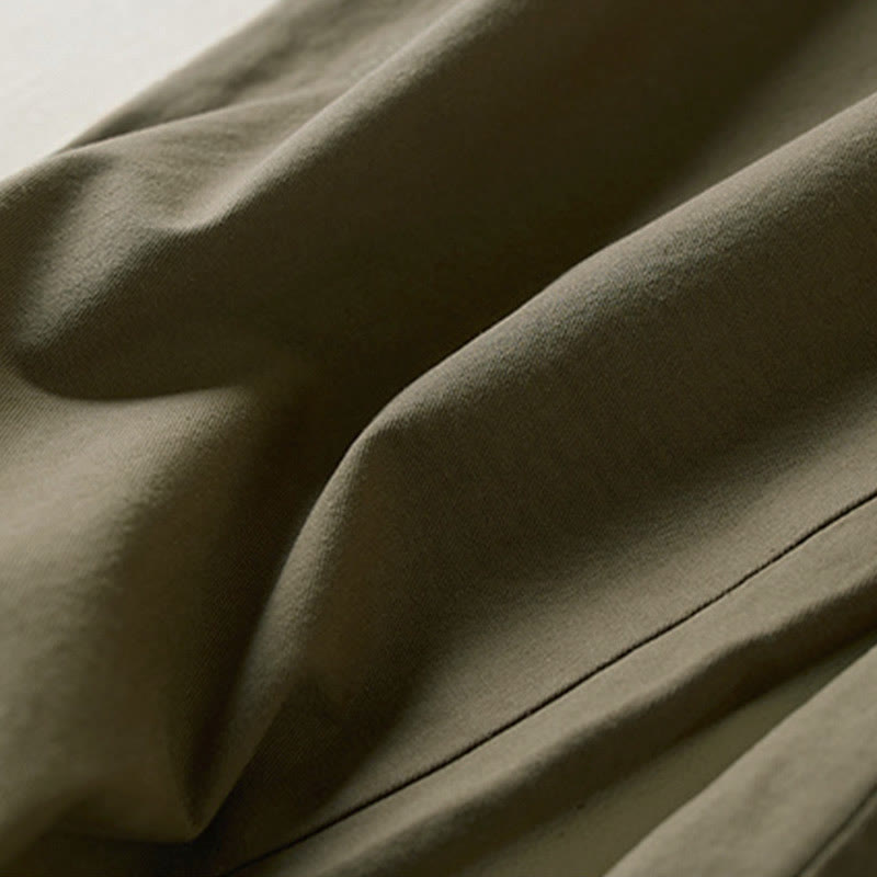 Pantalones cargo de algodón con bolsillos y cordón de otoño Buddha Stones para mujer, de 7-8 de largo - image 8