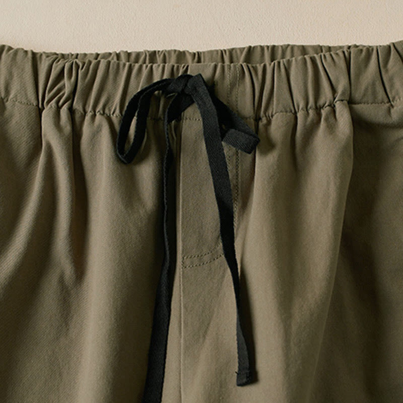 Pantalones cargo de algodón con bolsillos y cordón de otoño Buddha Stones para mujer, de 7-8 de largo - image 3