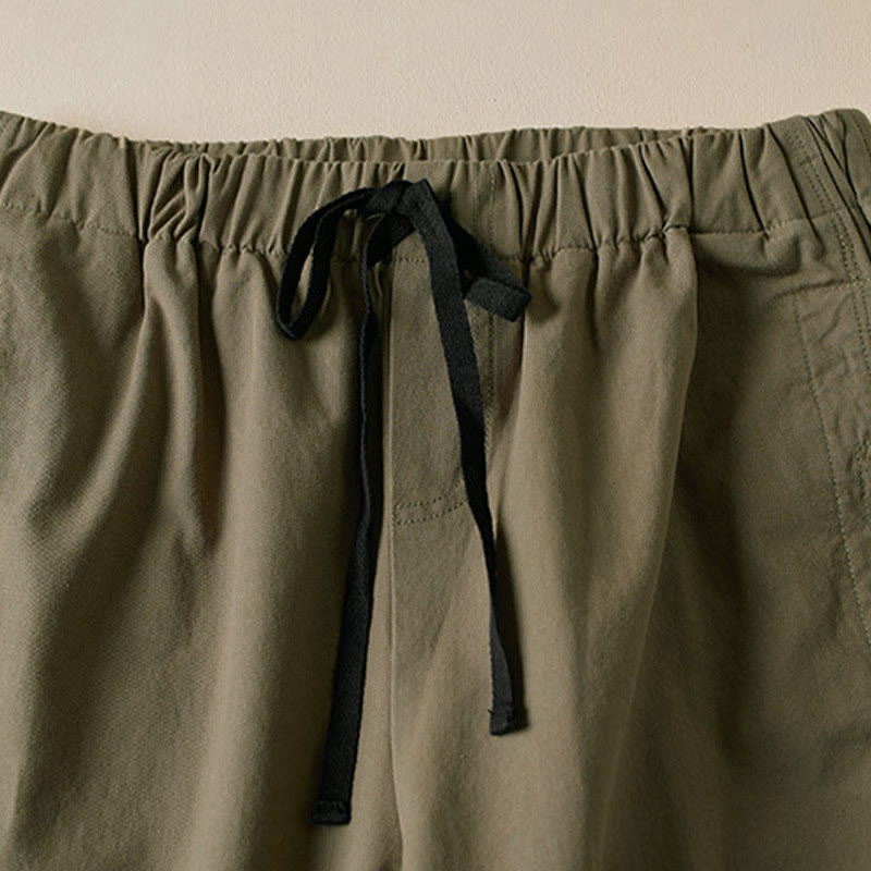 Pantalones cargo de algodón con bolsillos y cordón de otoño Buddha Stones para mujer, de 7-8 de largo - image 2