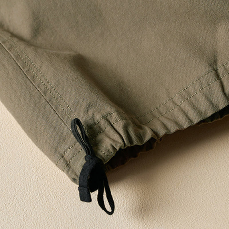 Pantalones cargo de algodón con bolsillos y cordón de otoño Buddha Stones para mujer, de 7-8 de largo - image 6