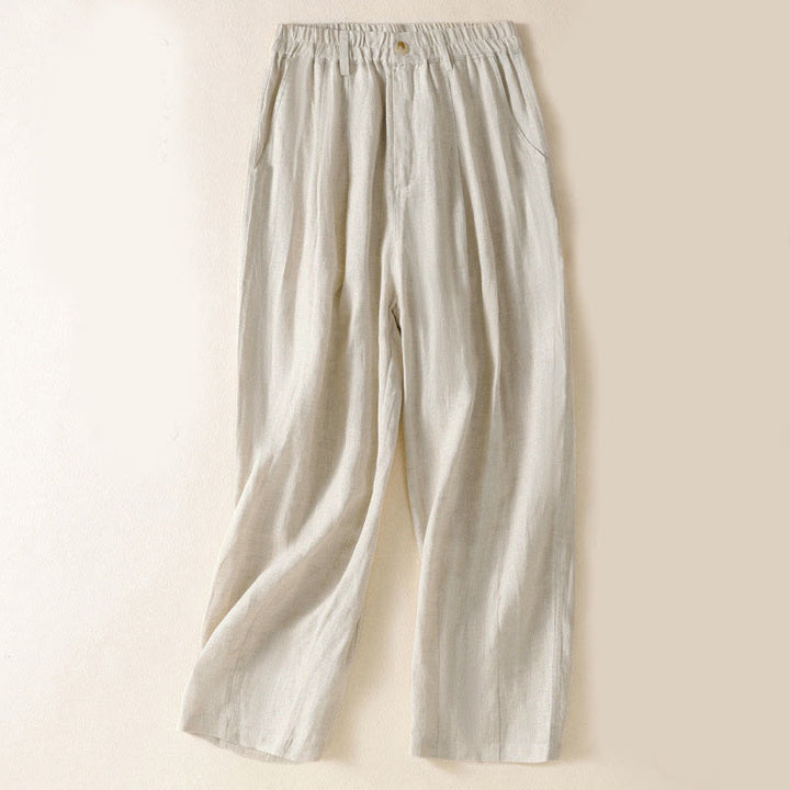 Pantalones de verano con botones y cremallera hasta el tobillo para mujer con bolsillos y Buddha Stones - Lino - US8-10，UK/AU12-14，EU40-42 (2XL) - image 33