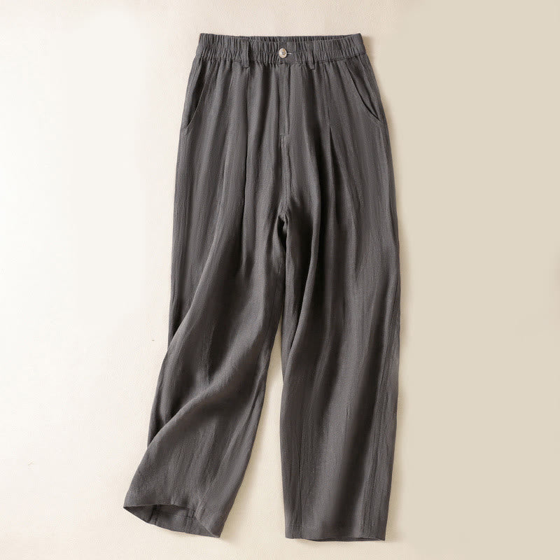 Pantalones de verano con botones y cremallera hasta el tobillo para mujer con bolsillos y Buddha Stones - Gris - US8-10，UK/AU12-14，EU40-42 (2XL) - image 27