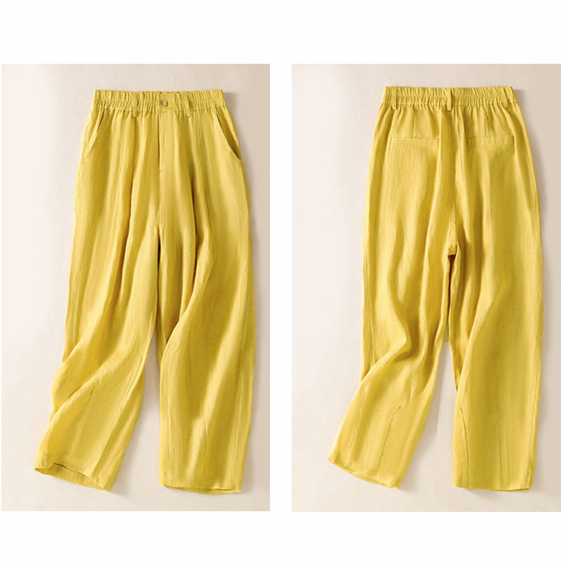 Pantalones de verano con botones y cremallera hasta el tobillo para mujer con bolsillos y Buddha Stones - image 3