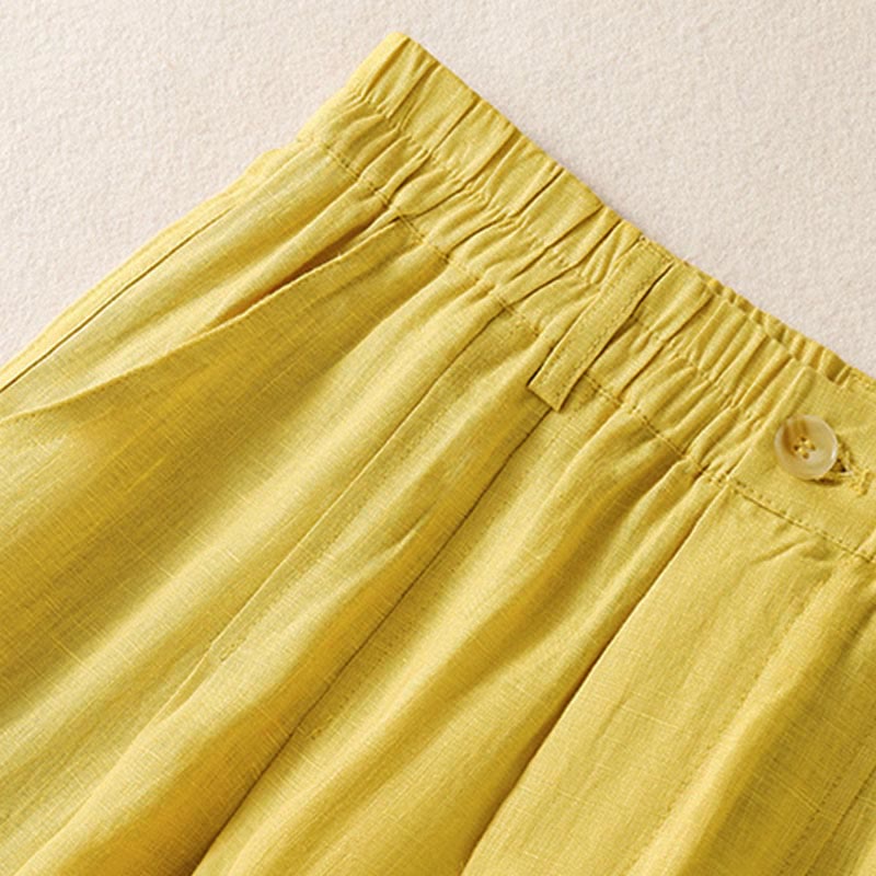 Pantalones de verano con botones y cremallera hasta el tobillo para mujer con bolsillos y Buddha Stones - image 5