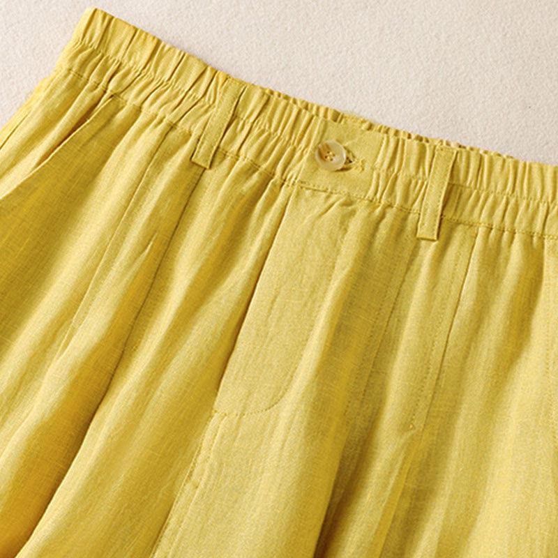 Pantalones de verano con botones y cremallera hasta el tobillo para mujer con bolsillos y Buddha Stones - image 4