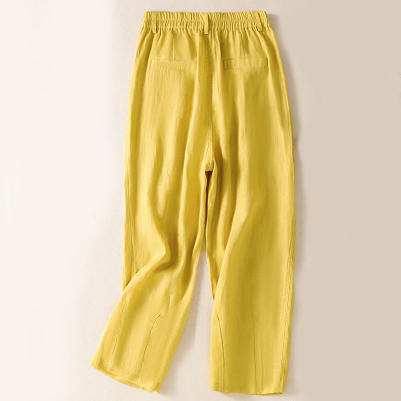 Pantalones de verano con botones y cremallera hasta el tobillo para mujer con bolsillos y Buddha Stones - image 2