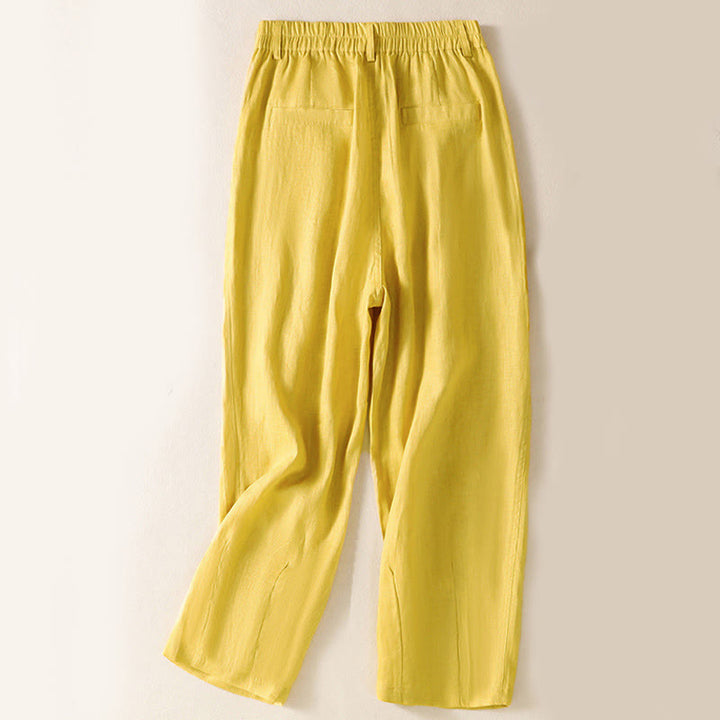 Pantalones de verano con botones y cremallera hasta el tobillo para mujer con bolsillos y Buddha Stones - image 2