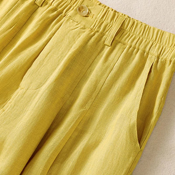 Pantalones de verano con botones y cremallera hasta el tobillo para mujer con bolsillos y Buddha Stones - image 6