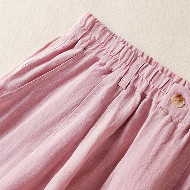 Pantalones de verano con botones y cremallera hasta el tobillo para mujer con bolsillos y Buddha Stones - image 13