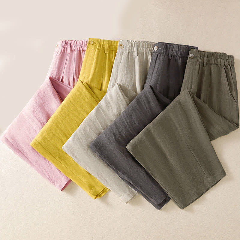 Pantalones de verano con botones y cremallera hasta el tobillo para mujer con bolsillos y Buddha Stones - image 39