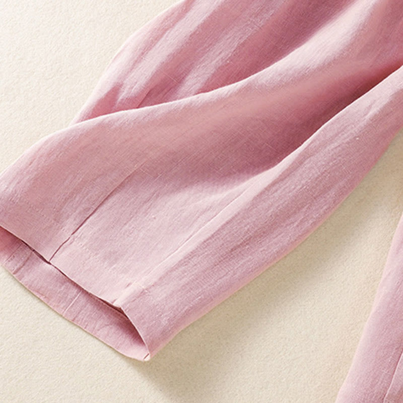 Pantalones de verano con botones y cremallera hasta el tobillo para mujer con bolsillos y Buddha Stones - image 16