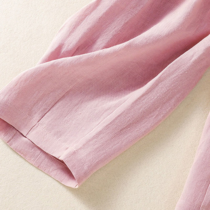 Pantalones de verano con botones y cremallera hasta el tobillo para mujer con bolsillos y Buddha Stones - image 16